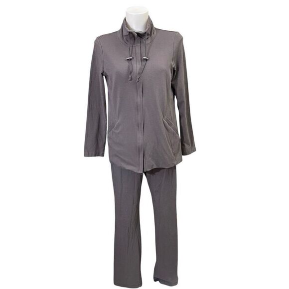 Eileen Fisher Jackets & Blazers - Eileen Fisher Cinder Jersey High Collar Zip Drawstring Jacket & Pants set XSP‎